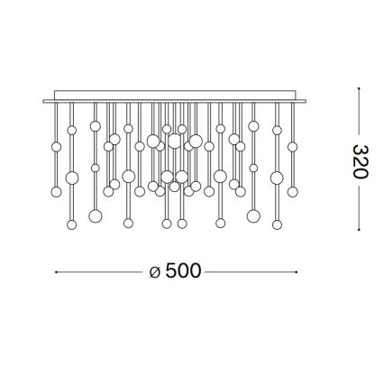 Ideal Lux - LED-himmennyskattokruunu ARMONY LED/48W/230V CRI 90 halkaisija 50 cm valkoinen