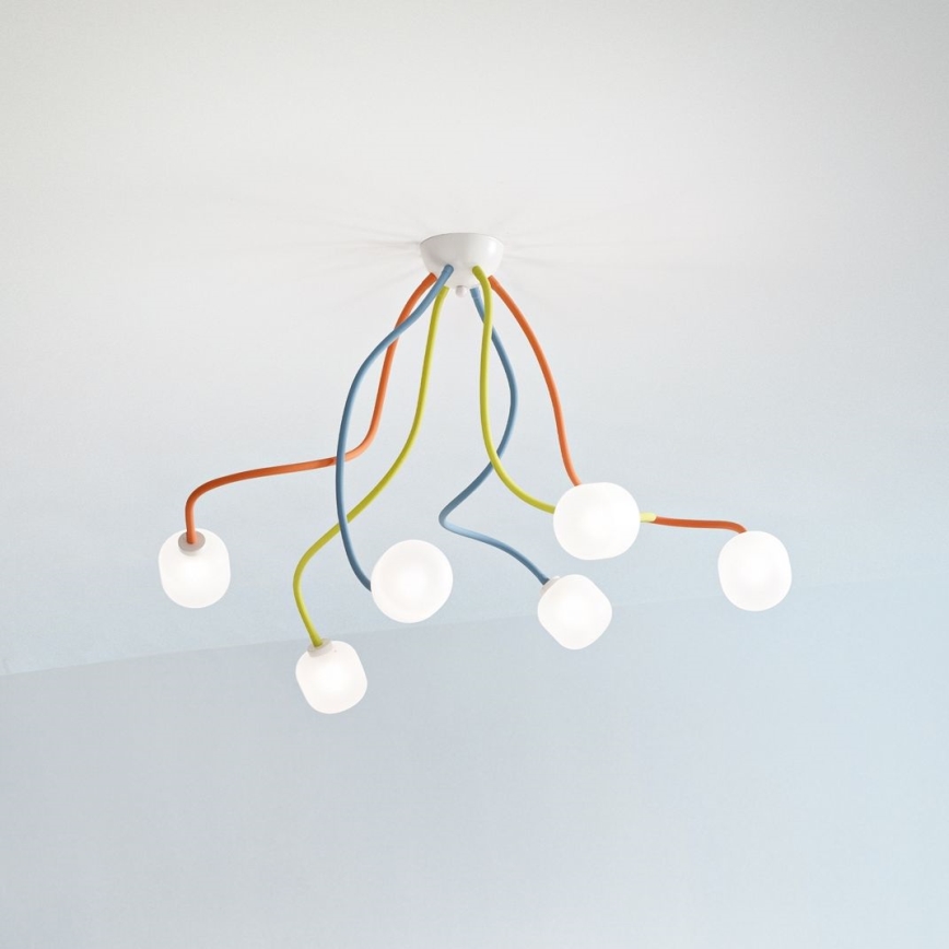 Ideal Lux - LED Joustava kiinteä kattokruunu OCTOPUS 6xG9/3W/230V värikäs