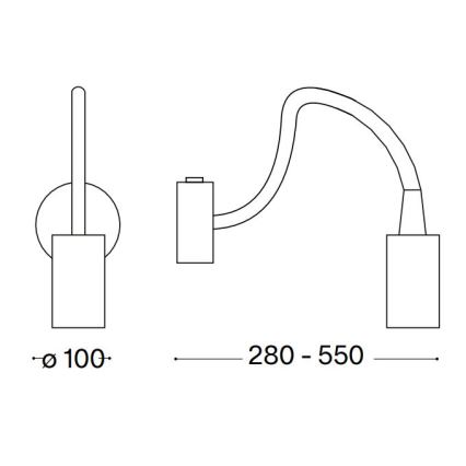 Ideal Lux - LED Joustava pieni lamppu LED/3W/230V musta