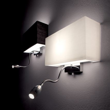 Ideal Lux - LED Joustava seinävalaisin HOTEL 1xE27/60W + LED/1,5W/230V
