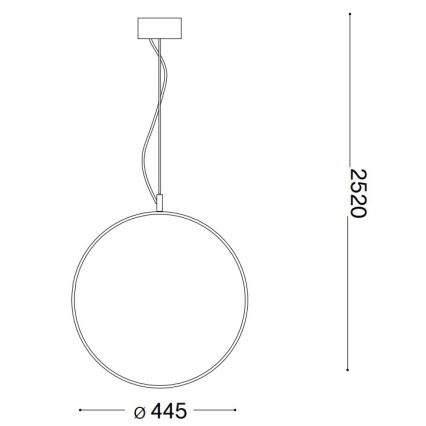 Ideal Lux - LED-kattokruunu johdossa CIRCUS LED/29W/230V halkaisija 44 cm CRI 90 musta