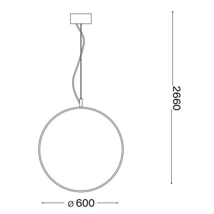 Ideal Lux - LED-kattokruunu johdossa CIRCUS LED/33W/230V halkaisija 60 cm CRI 90 musta