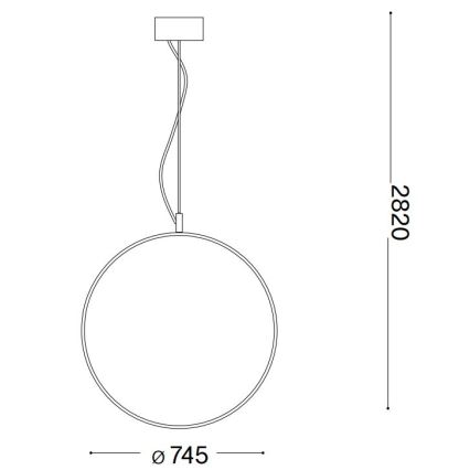 Ideal Lux - LED-kattokruunu johdossa CIRCUS LED/36W/230V halkaisija 74,5 cm CRI 90 musta