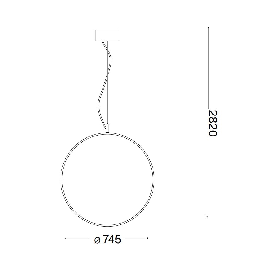 Ideal Lux - LED-kattokruunu johdossa CIRCUS LED/36W/230V halkaisija 74,5 cm CRI 90 musta
