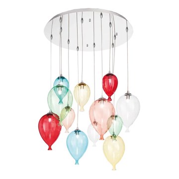 Ideal Lux - LED-kattokruunu johdossa CLOWN 12xG9/3W/230V halkaisija 60 cm värikäs
