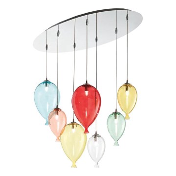 Ideal Lux - LED-kattokruunu johdossa CLOWN 7xG9/3W/230V 80 cm värikäs