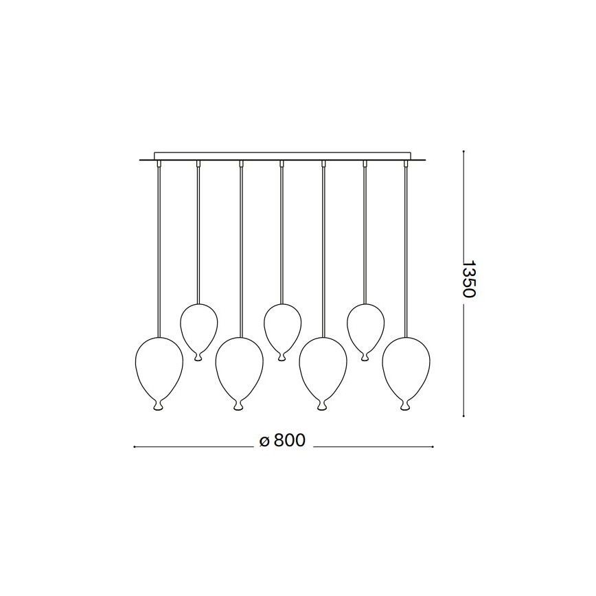 Ideal Lux - LED-kattokruunu johdossa CLOWN 7xG9/3W/230V 80 cm värikäs
