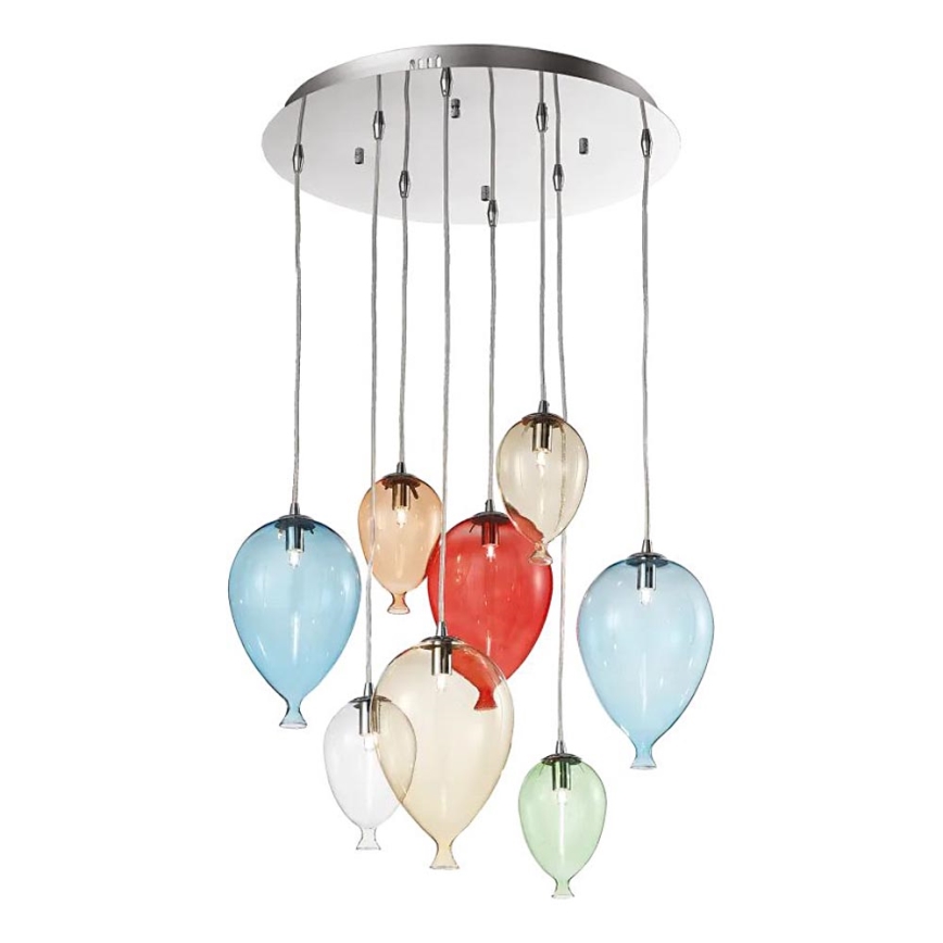 Ideal Lux - LED-kattokruunu johdossa CLOWN 8xG9/3W/230V halkaisija 50 cm värikäs