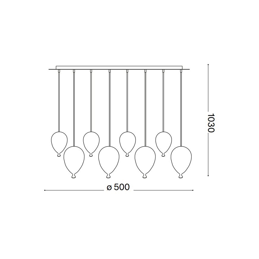 Ideal Lux - LED-kattokruunu johdossa CLOWN 8xG9/3W/230V halkaisija 50 cm värikäs