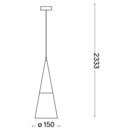Ideal Lux - LED-kattokruunu johdossa CONO 1xGU10/7W/230V halkaisija 15 cm CRI 90 messinki