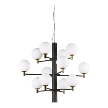 Ideal Lux - LED-kattokruunu johdossa COPERNICO 12xG9/3W/230V halkaisija 71 cm musta