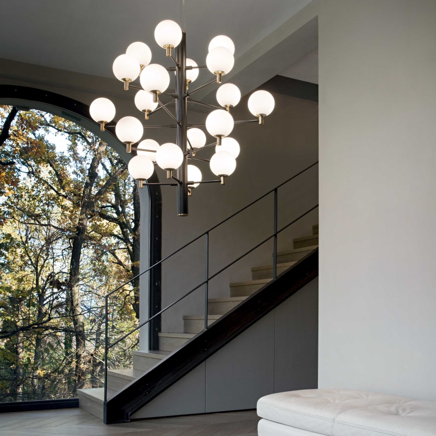 Ideal Lux - LED-kattokruunu johdossa COPERNICO 20xG9/3W/230V halkaisija 86 cm musta