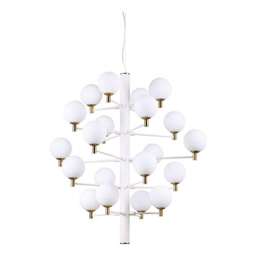 Ideal Lux - LED-kattokruunu johdossa COPERNICO 20xG9/3W/230V halkaisija 86 cm valkoinen