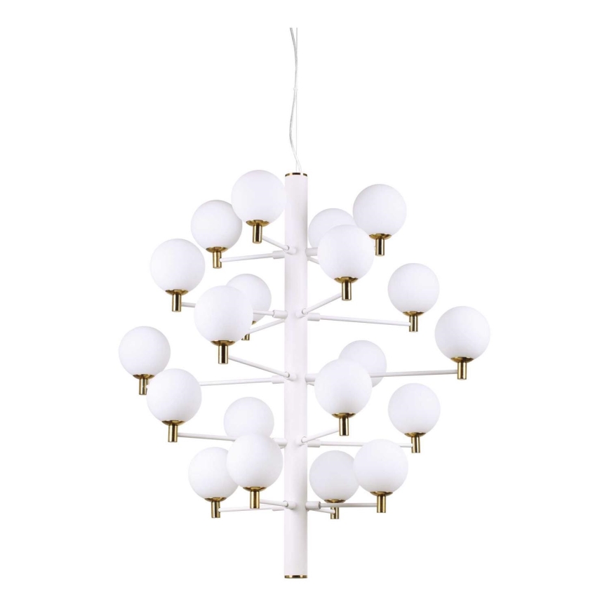 Ideal Lux - LED-kattokruunu johdossa COPERNICO 20xG9/3W/230V halkaisija 86 cm valkoinen