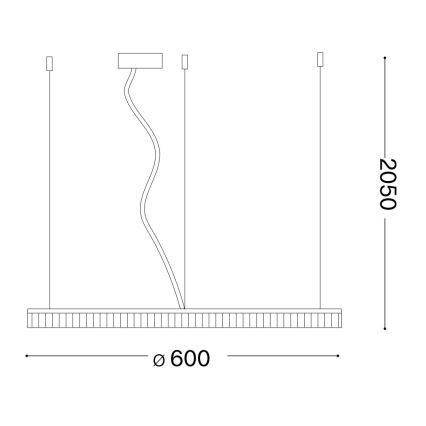 Ideal Lux - LED-kattokruunu johdossa CROWN LED/30W/230V 3000K halkaisija 60 cm CRI 90 messinki