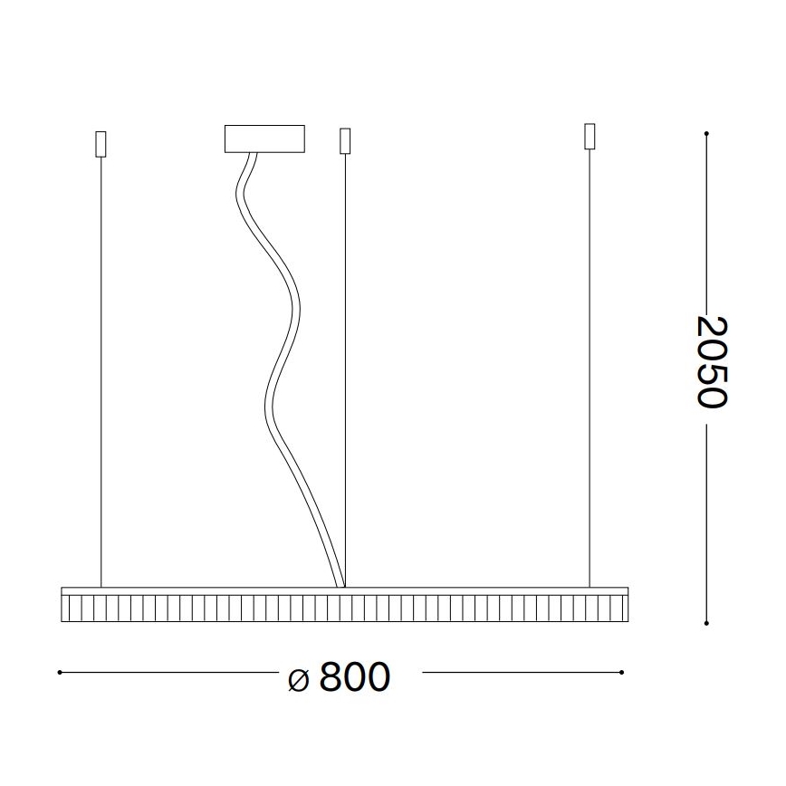 Ideal Lux - LED-kattokruunu johdossa CROWN LED/42W/230V 3000K halkaisija 80 cm CRI 90 messinki