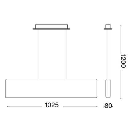 Ideal Lux - LED-kattokruunu johdossa DESK LED/32W/230V 102,5 cm CRI 90 musta