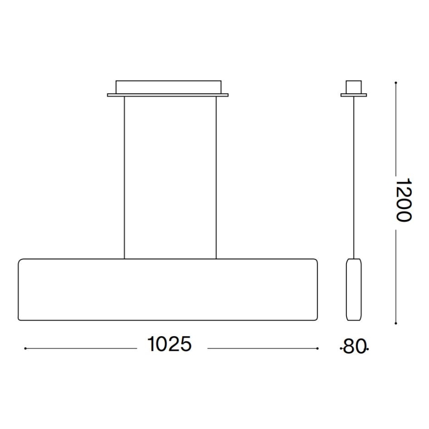 Ideal Lux - LED-kattokruunu johdossa DESK LED/32W/230V 102,5 cm CRI 90 musta