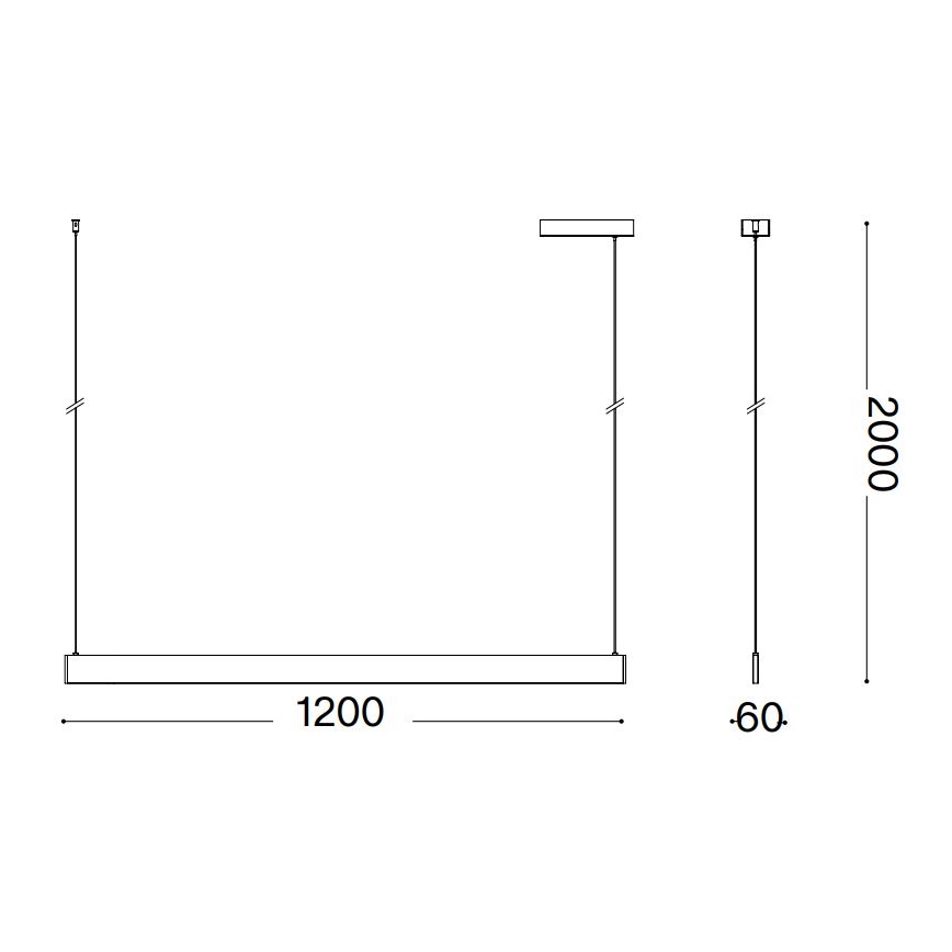 Ideal Lux - LED-kattokruunu johdossa DESK LED/36W/230V 120 cm CRI 90 valkoinen