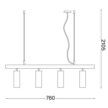 Ideal Lux - LED-kattokruunu johdossa DYNAMITE 4xGU10/7W/230V CRI 90 valkoinen