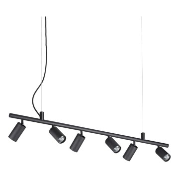 Ideal Lux - LED-kattokruunu johdossa DYNAMITE 6xGU10/7W/230V CRI 90 musta