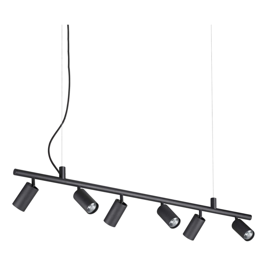Ideal Lux - LED-kattokruunu johdossa DYNAMITE 6xGU10/7W/230V CRI 90 musta