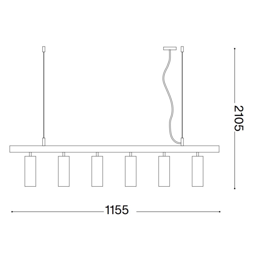 Ideal Lux - LED-kattokruunu johdossa DYNAMITE 6xGU10/7W/230V CRI 90 valkoinen
