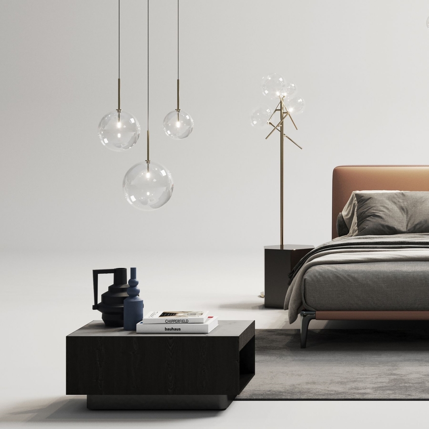 Ideal Lux - LED-kattokruunu johdossa EQUINOXE 1xG4/2W/230V halkaisija 15 cm messinki/läpinäkyvä