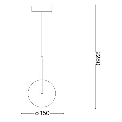 Ideal Lux - LED-kattokruunu johdossa EQUINOXE 1xG4/2W/230V halkaisija 15 cm messinki/läpinäkyvä