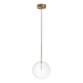 Ideal Lux - LED-kattokruunu johdossa EQUINOXE 1xG4/2W/230V halkaisija 20 cm messinki/läpinäkyvä