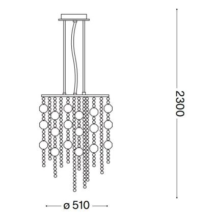 Ideal Lux - LED-kristallikruunu johdossa EVASIONE 10xG9/3W/230V halkaisija 51 cm kiiltävä kromi