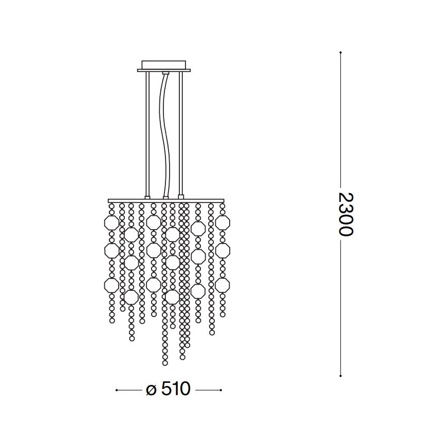 Ideal Lux - LED-kristallikruunu johdossa EVASIONE 10xG9/3W/230V halkaisija 51 cm kiiltävä kromi