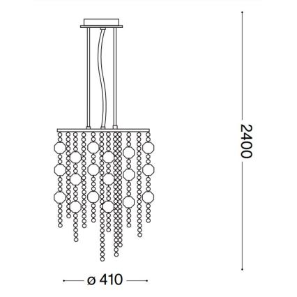 Ideal Lux - LED-kristallikruunu johdossa EVASIONE 8xG9/3W/230V halkaisija 41 cm kiiltävä kromi