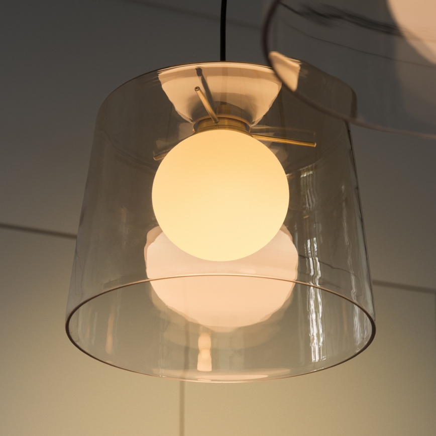 Ideal Lux - LED-kattokruunu johdossa FADE 1xG9/3W/230V halkaisija 27,3 cm kulta/savuinen