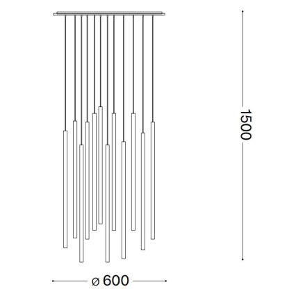 Ideal Lux - LED-kattokruunu johdossa FILO LED/25W/230V musta