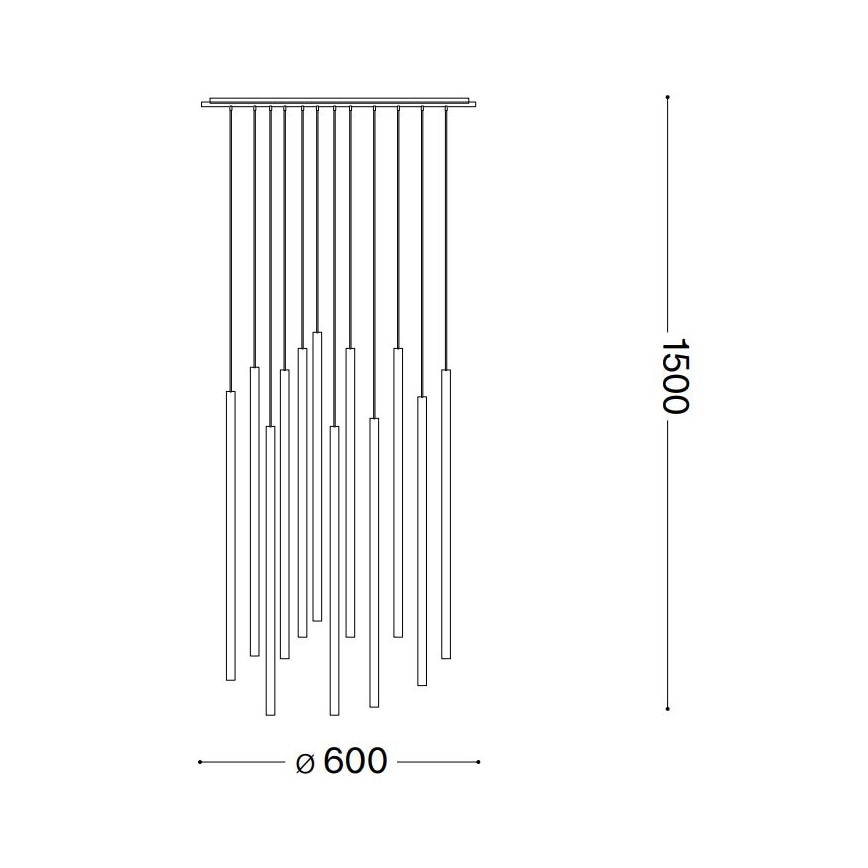 Ideal Lux - LED-kattokruunu johdossa FILO LED/25W/230V musta