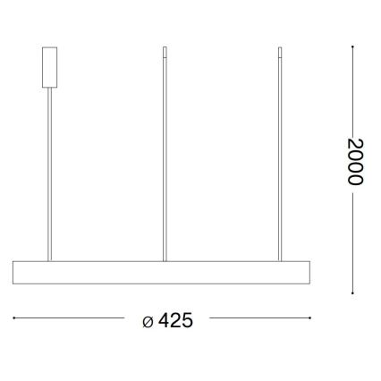 Ideal Lux - LED-kattokruunu johdossa GEMINI LED/38W/230V halkaisija 42,5 cm CRI 90 musta
