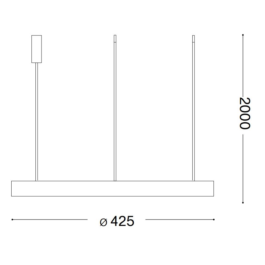 Ideal Lux - LED-kattokruunu johdossa GEMINI LED/38W/230V halkaisija 42,5 cm CRI 90 musta