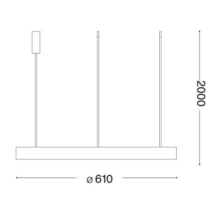 Ideal Lux - LED-kattokruunu johdossa GEMINI LED/48W/230V halkaisija 61 cm CRI 90 kulta