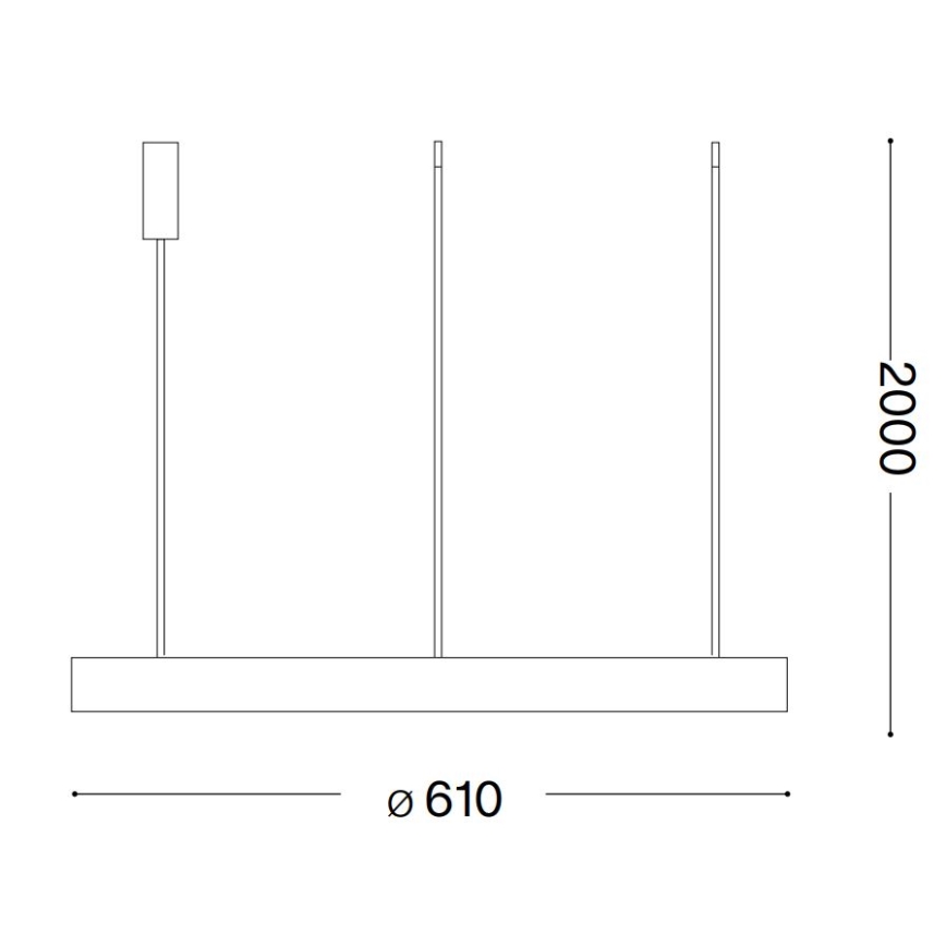 Ideal Lux - LED-kattokruunu johdossa GEMINI LED/48W/230V halkaisija 61 cm CRI 90 kulta