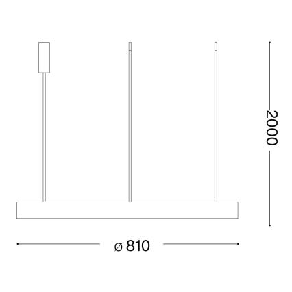 Ideal Lux - LED-kattokruunu johdossa GEMINI LED/59W/230V halkaisija 81 cm CRI 90 kulta
