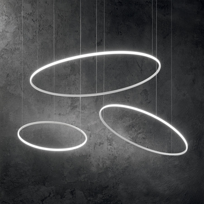 Ideal Lux - LED-kattokruunu johdossa HULAHOOP LED/28W/230V 3000K halkaisija 61 cm CRI 90 valkoinen