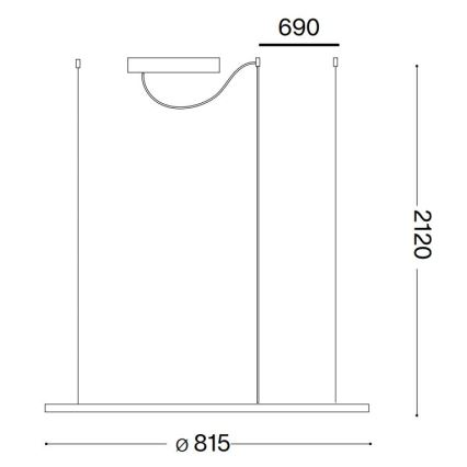 Ideal Lux - LED-kattokruunu johdossa HULAHOOP LED/39W/230V 3000K halkaisija 81,5 cm CRI 90 valkoinen