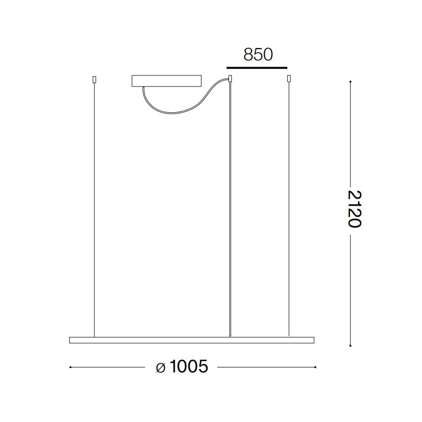 Ideal Lux - LED-kattokruunu johdossa HULAHOOP LED/46W/230V 3000K halkaisija 100 cm CRI 90 valkoinen