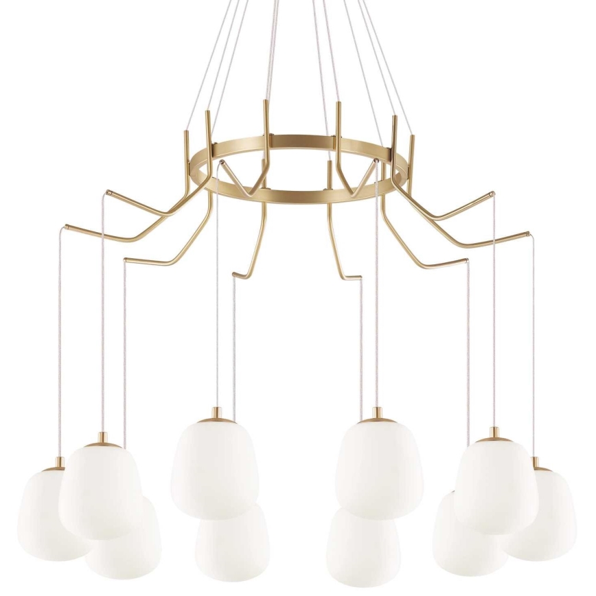 Ideal Lux - LED-kattokruunu johdossa KAROUSEL 10xG9/3W/230V halkaisija 82,5 cm messinki