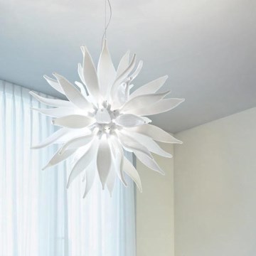 Ideal Lux - LED-kattokruunu johdossa LEAVES 12xG9/3W/230V halkaisija 80 cm valkoinen