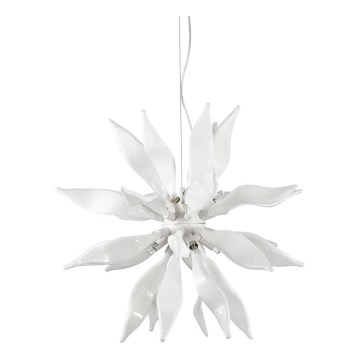 Ideal Lux - LED-kattokruunu johdossa LEAVES 8xG9/3W/230V halkaisija 63 cm valkoinen