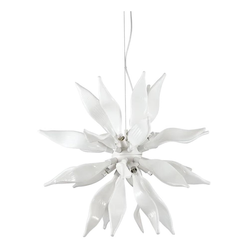 Ideal Lux - LED-kattokruunu johdossa LEAVES 8xG9/3W/230V halkaisija 63 cm valkoinen