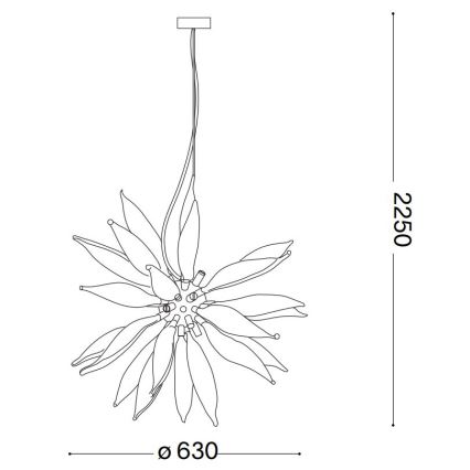 Ideal Lux - LED-kattokruunu johdossa LEAVES 8xG9/3W/230V halkaisija 63 cm valkoinen