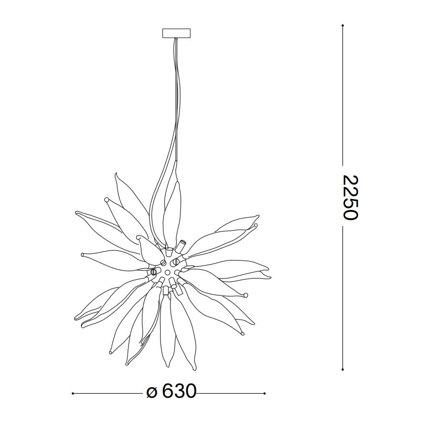 Ideal Lux - LED-kattokruunu johdossa LEAVES 8xG9/3W/230V halkaisija 63 cm valkoinen
